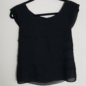 American Eagle sheer layered black top